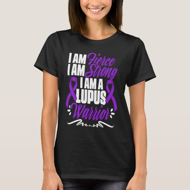 Lupus Warrior  Lupus Purple Ribbon Lupus Awareness T Shirt (Framsida)