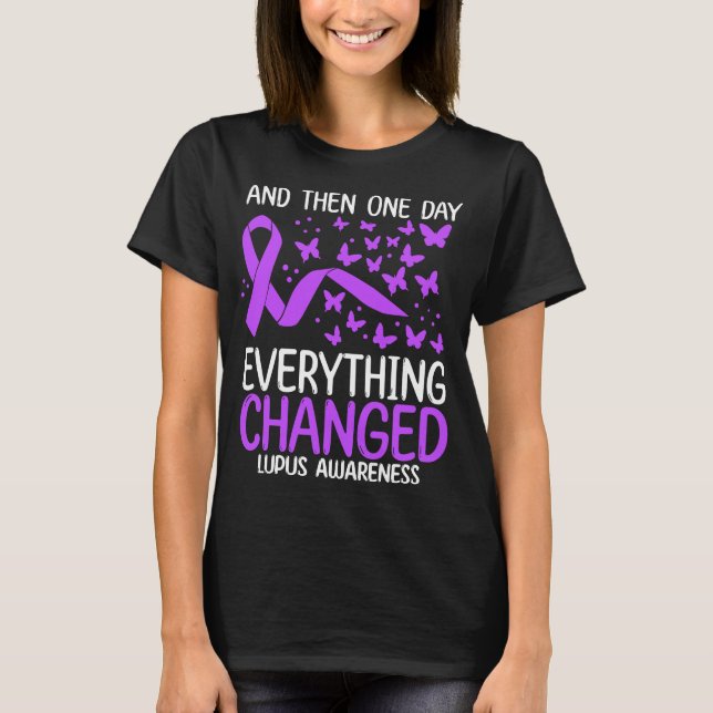 Lupus Warrior Ribbon Fighter Lupus Awareness T Shirt (Framsida)