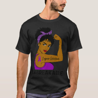 Lupus Warrior Strong Black Women Obrytbar Medveten T Shirt