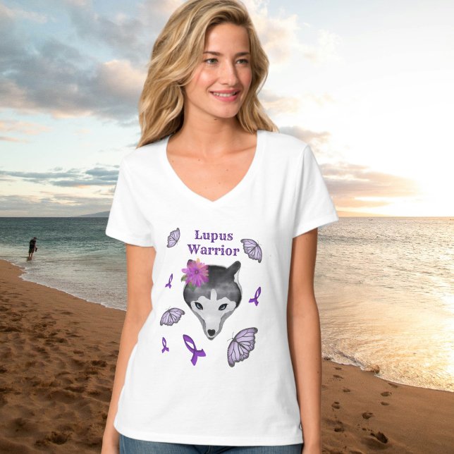Lupus Warrior Varg Lila Ribbon Butterfly T Shirt (Skapare uppladdad)