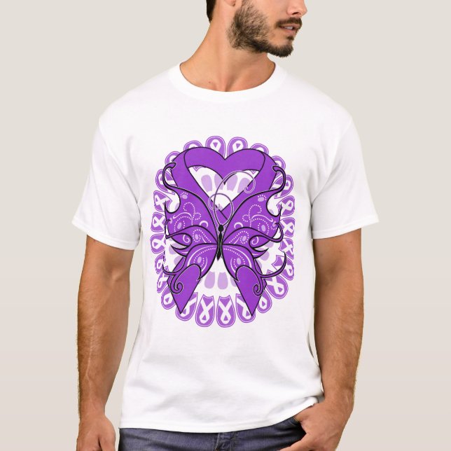 Lupusfjärilen cirklar av rosett band t shirt (Framsida)