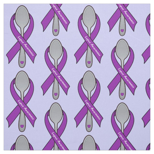 Lupusmedvetenhet med skedar för energi tyg (Provkarta)