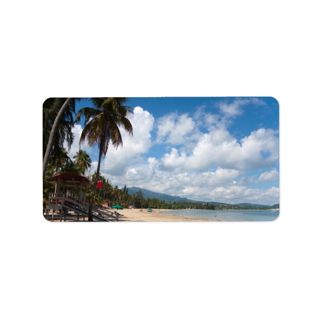 Luquillo Beach Puerto Rico Adressetikett (Framsidan)