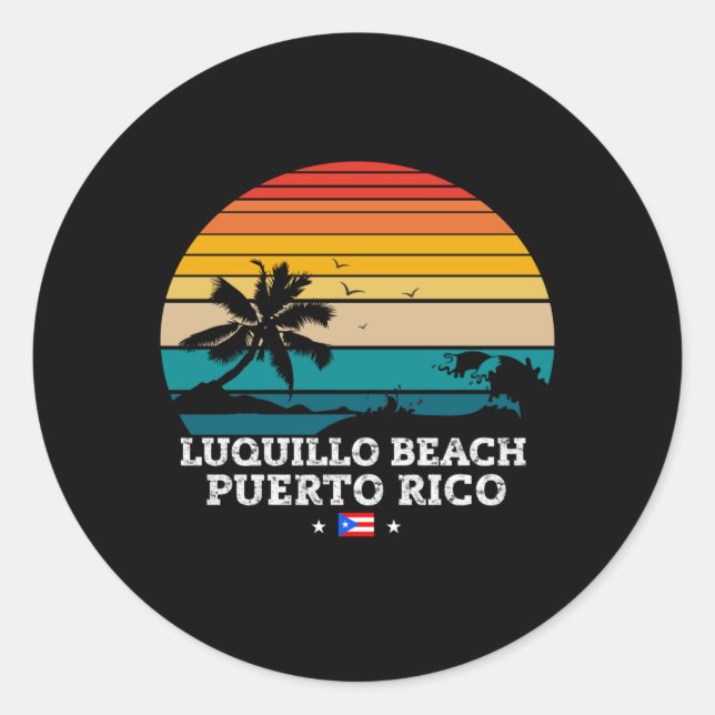 LUQUILLO BEACH PUERTO RICO RUNT KLISTERMÄRKE (Framsida)