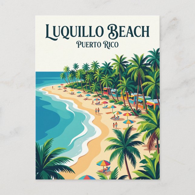 Luquillo Beach Puerto Rico Vykort (Framsida)