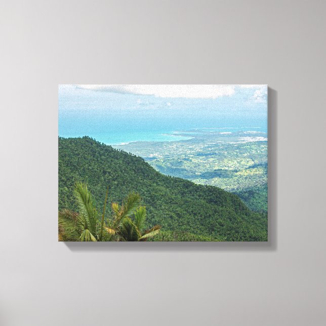 luquillo-bergen som bortser från kust puerto rico canvastryck (Framsida)