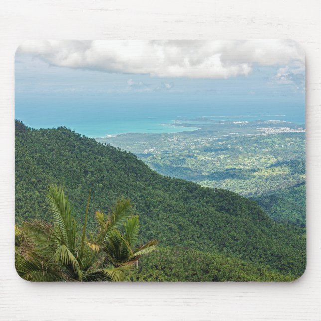 luquillo-bergen som bortser från kust puerto rico musmatta (Framsidan)