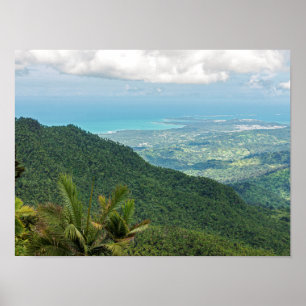 luquillo-bergen som bortser från kust puerto rico poster