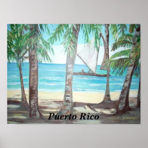 Luquillo strand, Puerto Rico affisch