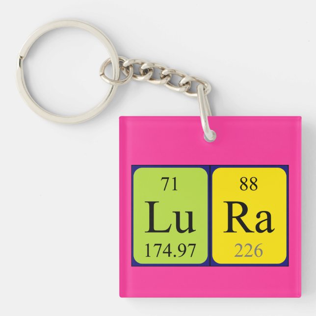 Lura Periodisk nyckelring bord namn (Framsidan)
