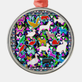 Lurar den älsklings- zooen för fågelfiskdjur julgransprydnad metall