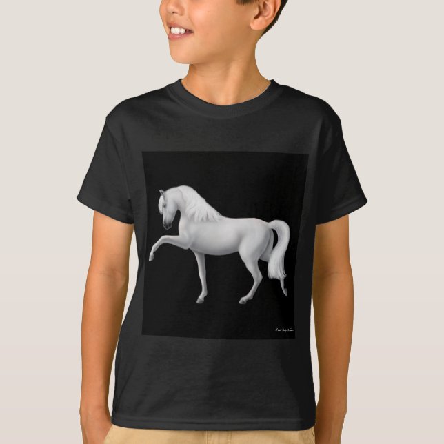 Lurar den Andalusian hästen för vit den mörka Tee Shirt (Framsida)