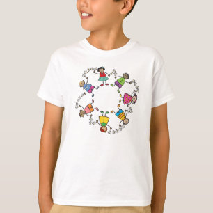 Lurar den gulliga lycklig för tecknad vänvärld t-shirt
