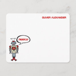 Lurar den Retro roboten för tecknaden Tack Kort