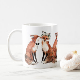 Lurar förälskat, gåva för rävbröllopvalentin kaffemugg