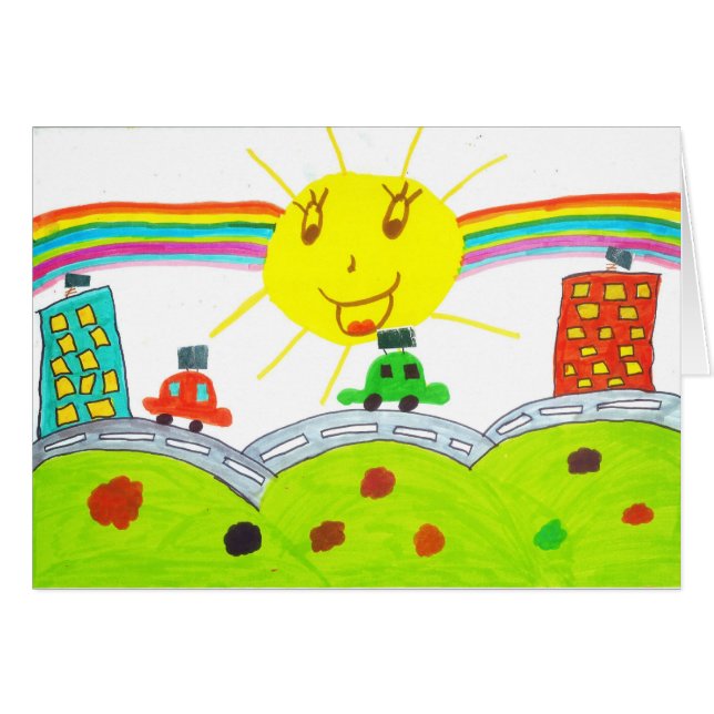 lurar teckningar 7 hälsningskort (Framsidan Horizontal)