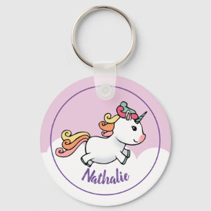 Lurar unicornkeychain med namn nyckelring