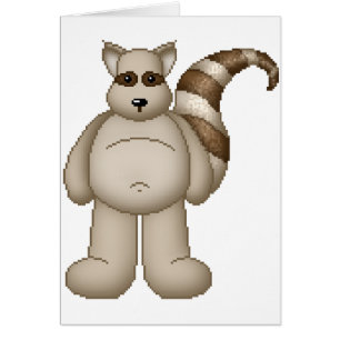 Luras Raccoon för nötkreaturdun Hälsningskort