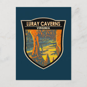 Luray Caverns Virginia Travel Art Badge Vykort