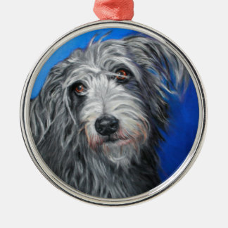 Lurcherflicka "för nätt vallmo" - julgransprydnad metall