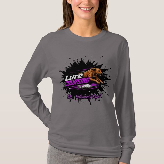 Lure Coursing Ridgeback Tee- Otroligt Snabb T Shirt (Framsida)