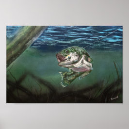 Lured vid fiske av Largemouth Bass Poster