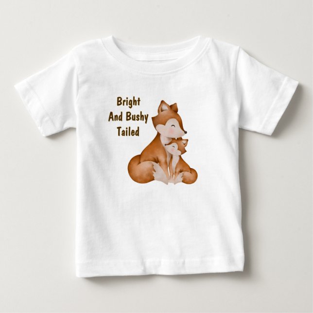 Lurig Räv Med Mor T Shirt (Framsida)