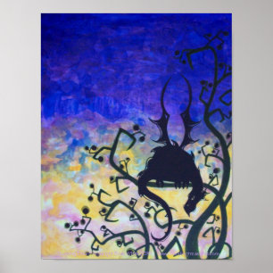 Lurking Dawn drake silhouette fantasyart poster