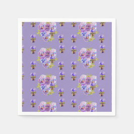Lurvig lila pensé viola serviett lila pappersservett
