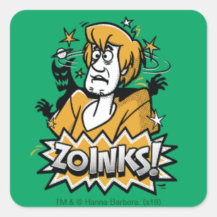 Lurviga "Zoinks!", Grafisk halvton Fyrkantigt Klistermärke