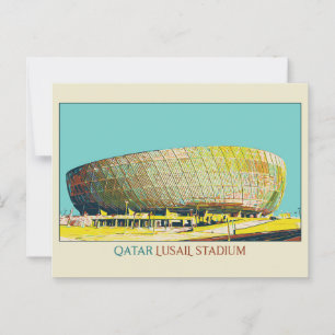 Lusail Stadium-arkitekturillustration Qatar Pos Vykort