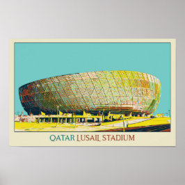 Lusail Stadium-arkitekturillustration Qatar Poster