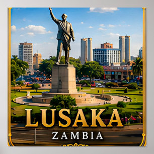Lusaka Frihetsmonumentet och Zambias hjärta Poster