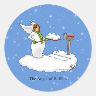Lusande ängel av Buffalo Sticker Runt Klistermärke