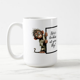 Lusande apa för pappor och poppor kaffemugg