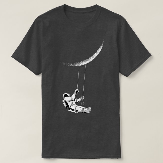 Lusande astronautsväljare på måne t shirt (Design framsida)