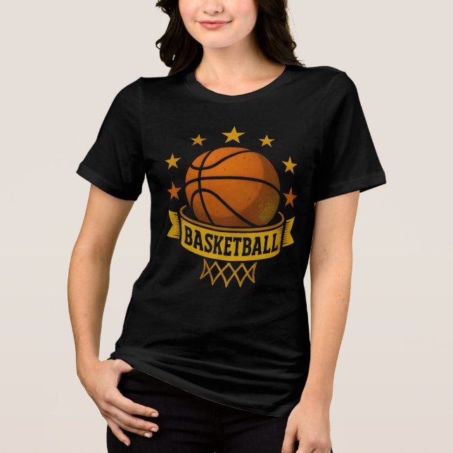 Lusande basketdesign för älskare t shirt (Framsida)