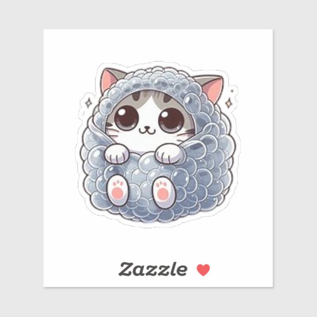 Lusande bubbelkatt klistermärken (Ark)