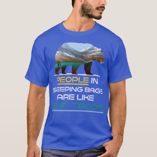 Lusande Camper Gift Bear Citings Camping Sleeping T Shirt