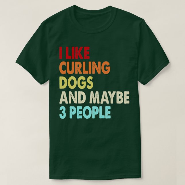 Lusande citattecken från Curling och Hundar älskar T Shirt (Design framsida)