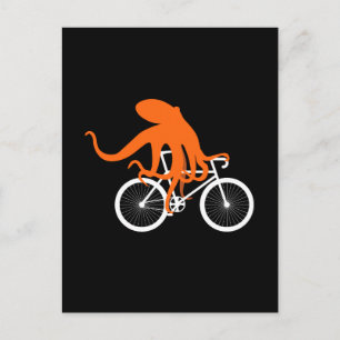Lusande cykling - Octopus Riding Bicycle Vykort