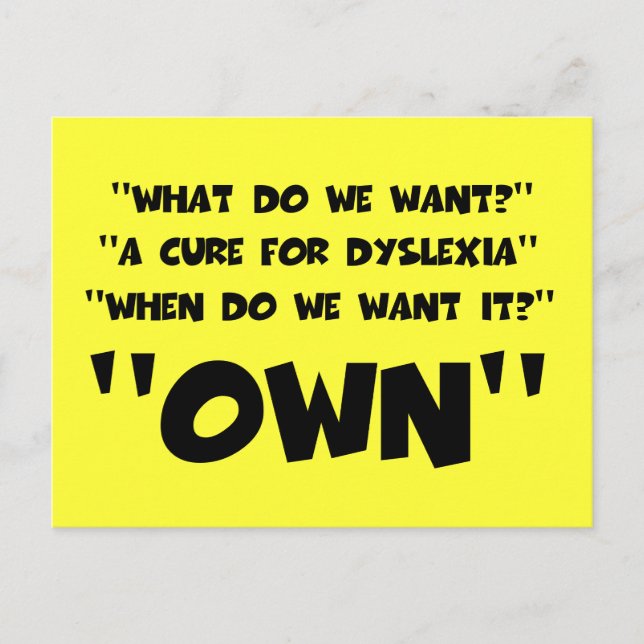 Lusande dyslexi vykort (Framsida)