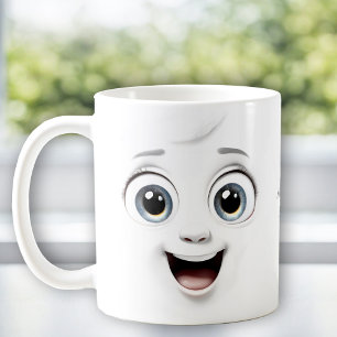 Lusande eget namn för Ansikte Cute Kaffemugg
