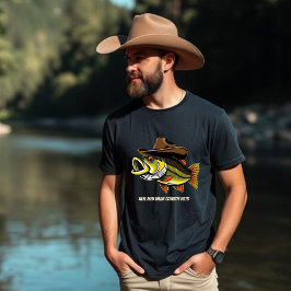 Lusande fisk som bar en Cowboy Hat- T-Shirt
