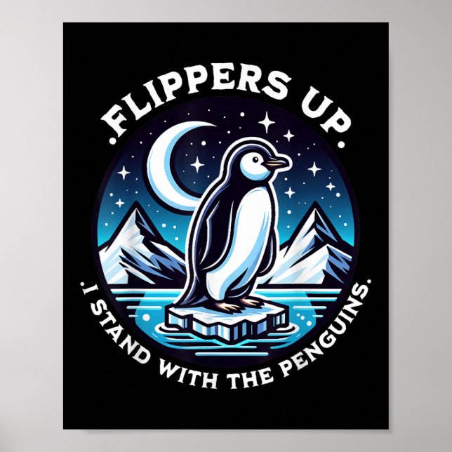 Lusande flippor, jag står med Penguins. Poster (Framsidan)