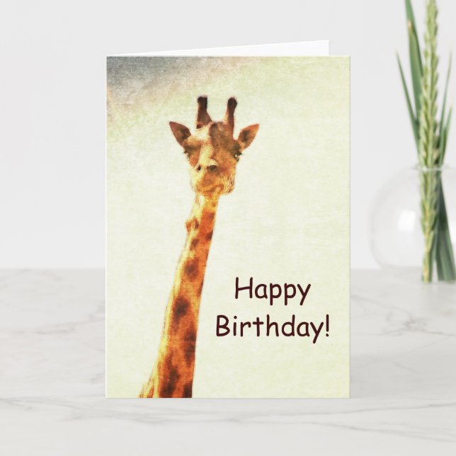 Lusande giraffe kort (Framsida)