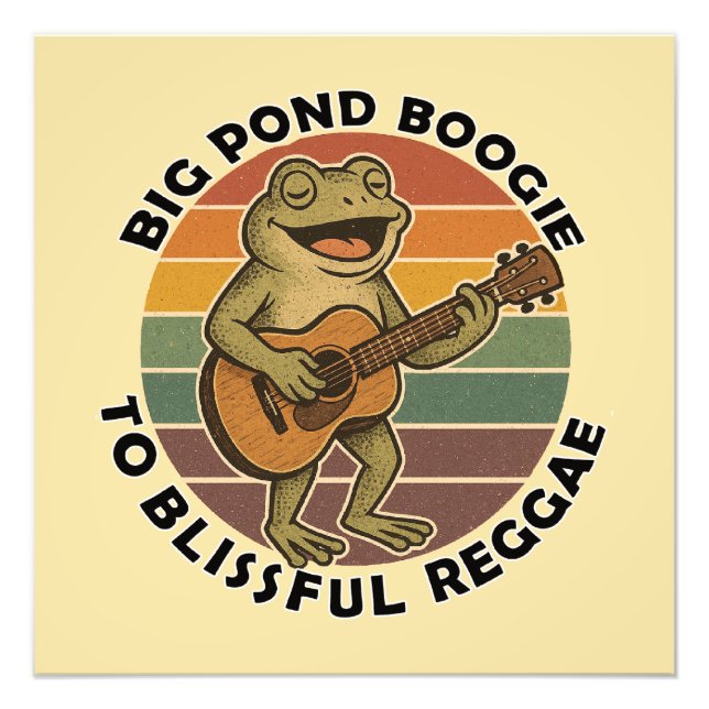 Lusande groda som sjunger fototryck (Framsidan)