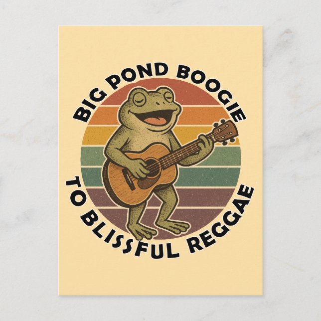 Lusande groda som sjunger vykort (Framsida)