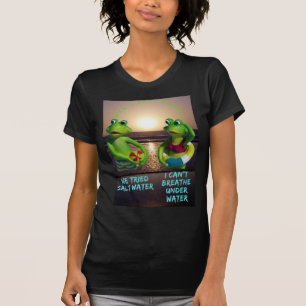 Lusande grodor i havet, man i kärlek grodor t shirt