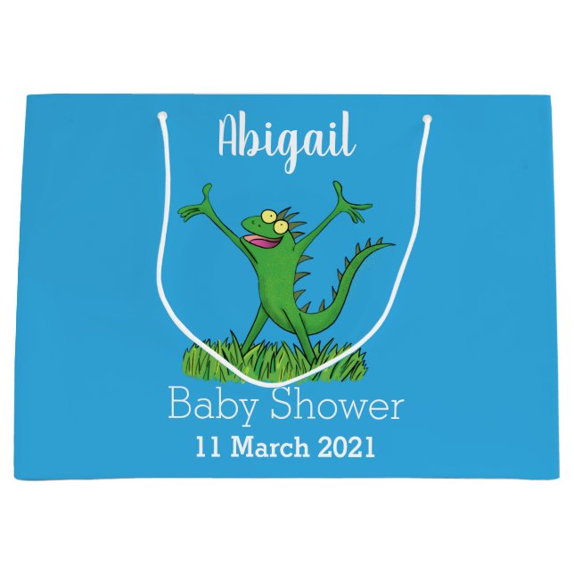 Lusande grönt leende animerad iguana lizard (Framsidan)